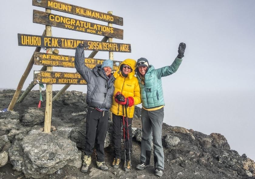 Climbers at the Top of Mount Kilimanjaro